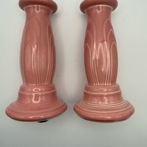 Fiestaware Rose Ceramic Candle Holders
